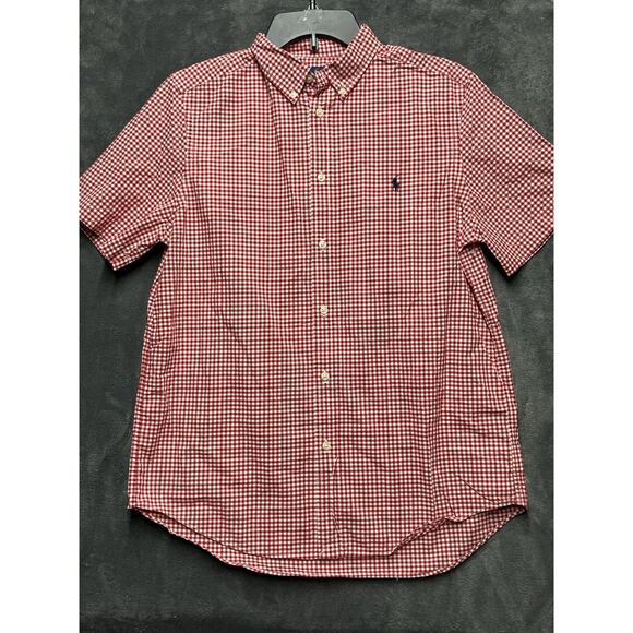 Polo Ralph Lauren Shirt Youth Boys XL 18/20 Red Plaid Button Holiday Christmas - Picture 1 of 9